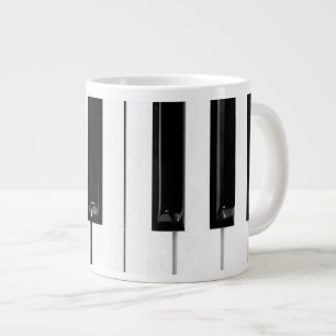 Caneca De Café Grande Teclas do teclado do Piano
