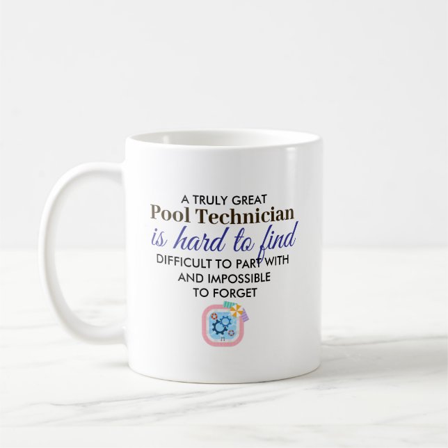 Caneca De Café Grande Técnico de Piscina Presente Nome Personaliz (Esquerda)