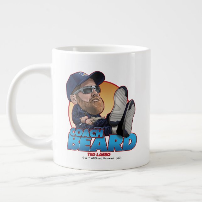 Caneca De Café Grande Ted Lasso | Barba de Treinador Bobblehead (Esquerda)