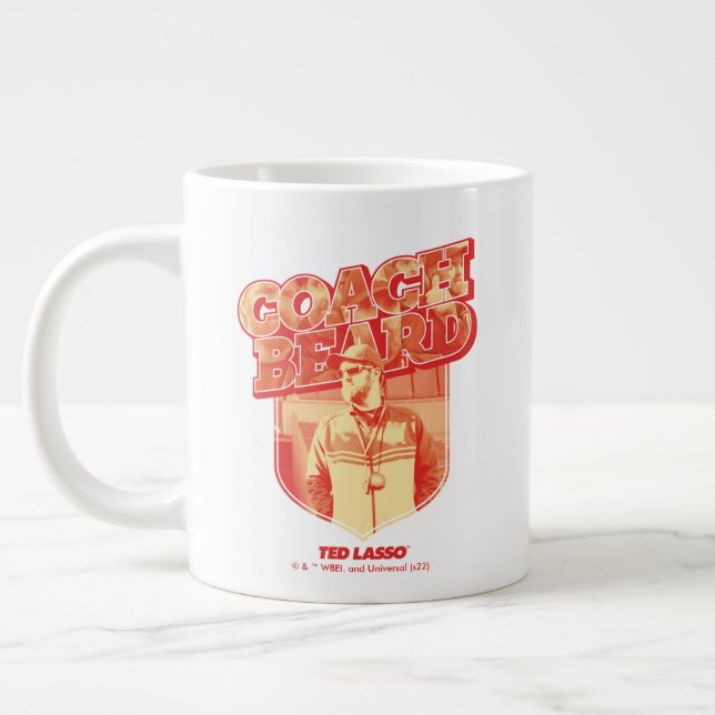 Caneca De Café Grande Ted Lasso | Crachá de Barba de Treinador (Esquerda)