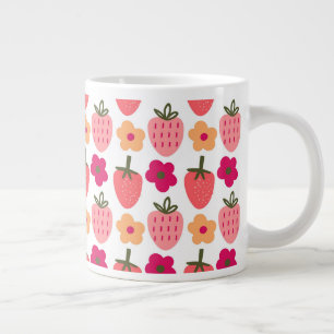Caneca De Café Grande Tema de Frutas Vermelhas