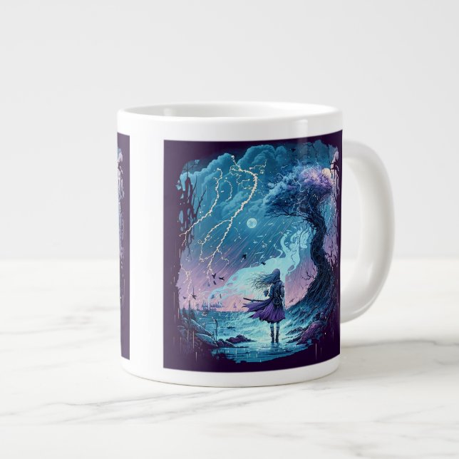 Caneca De Café Grande Tempestade Mágica Jumbo Mug (Frente Esquerda)
