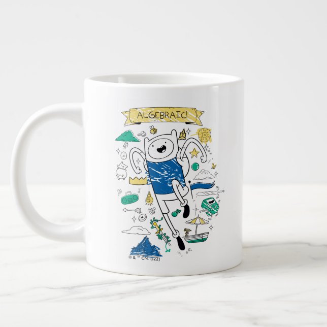 Caneca De Café Grande Tempo de Aventura | "Algebraic" Finn Sketch (Esquerda)