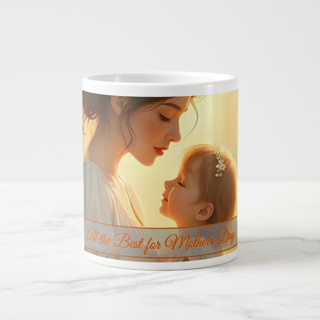 Caneca De Café Grande Tender Motherly Love in Blooming Light (Frente)