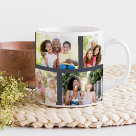 Caneca De Café Grande Tendy 8 Picture Masonry Grid Foto para Cinza