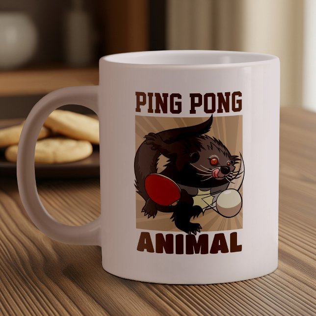 Caneca De Café Grande Tênis Funny Ping Pong Binturong Bearcat (Criador carregado)