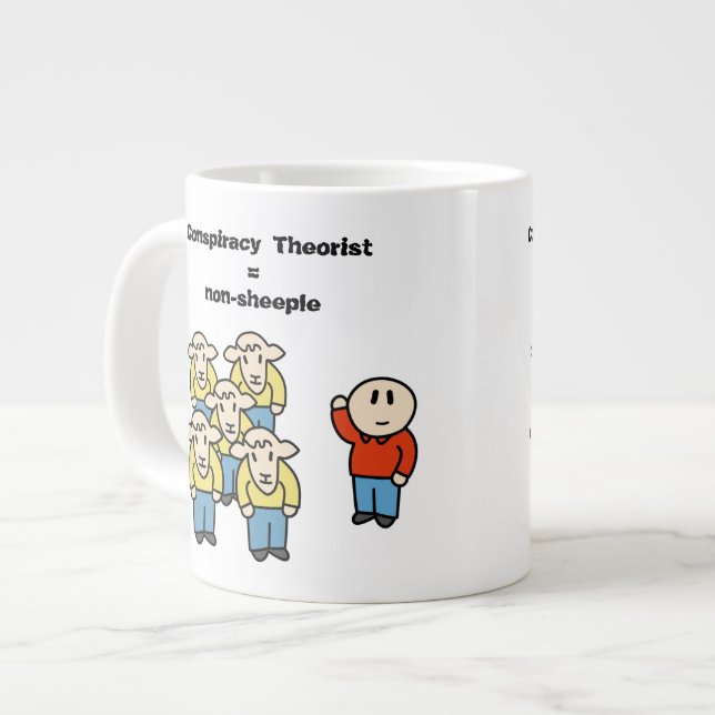 Caneca De Café Grande Teórico da Conspiração = não-simples (Frente Esquerda)
