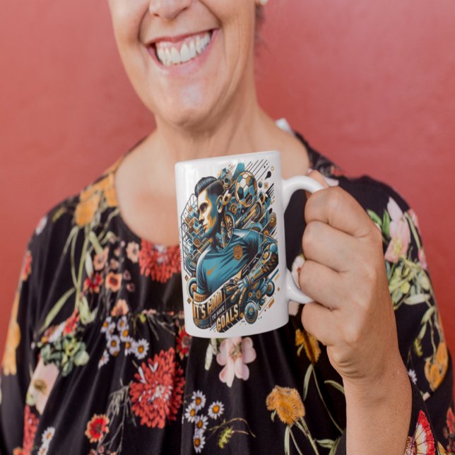 Caneca De Café Grande Ter Objetivos, Viver Maior — Mug Inspiracional (Have Goals, Live Bigger — Inspirational)