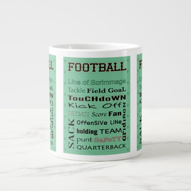 Caneca De Café Grande Terminologia FOOTBALL (Frente)