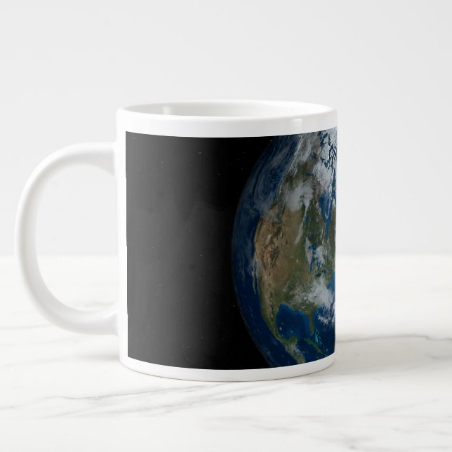 Caneca De Café Grande Terra Com Nuvens E Gelo Marítimo 2 (Esquerda)