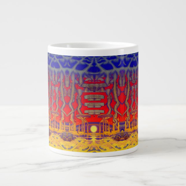 Caneca De Café Grande Terra Sonhada Psicodélica (Frente)