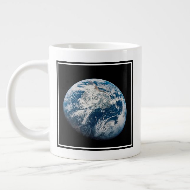 Caneca De Café Grande Terra Tirada Da Nave Espacial Aollo 8. (Esquerda)