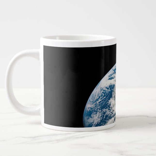 Caneca De Café Grande Terra Tirada Da Nave Espacial Aollo 8. (Esquerda)