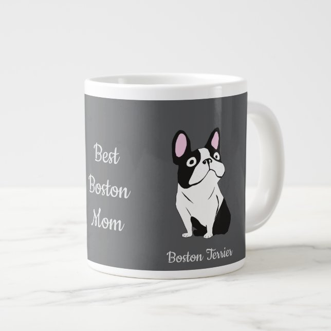 Caneca De Café Grande Terrier de Boston (Frente Esquerda)
