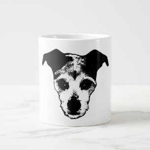 Caneca De Café Grande Terrier Mix Procurando Retrato Mug