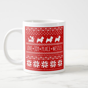 Caneca De Café Grande Terriers Brancos do West Highland Natal Cães Westi