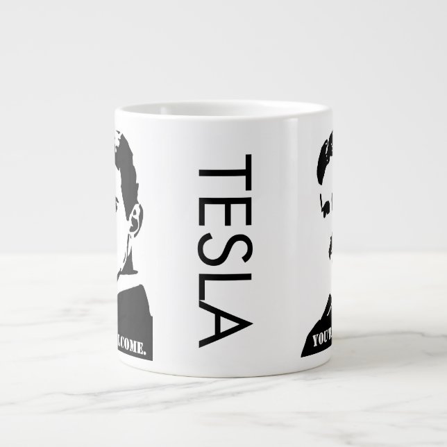 Caneca De Café Grande Tesla (De Boas-Vindas.) (Frente)