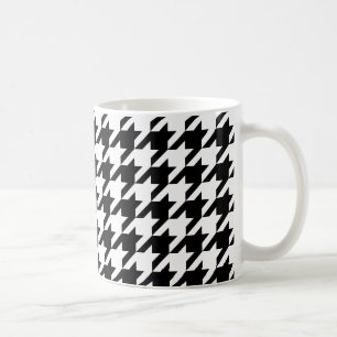 Caneca De Café Grande teste padrão preto e branco de Houndstooth