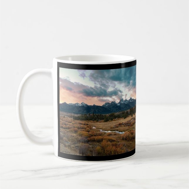 Caneca De Café Grande Teton National Park Beaver Pond Sunset Foto (Esquerda)