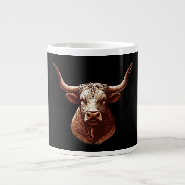 Caneca De Café Grande Texas Longhorn (Frente)