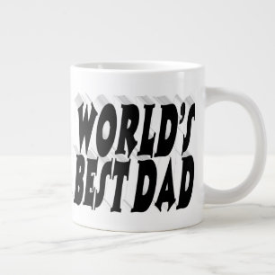 Caneca De Café Grande Texto 3d preto do melhor Pai