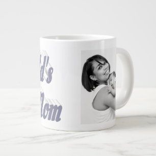 Caneca De Café Grande Texto da cinza da Melhor Mãe