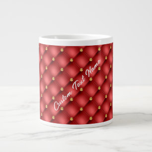 Caneca De Café Grande Texto Personalizado De Café, Tufado Com Diamante D