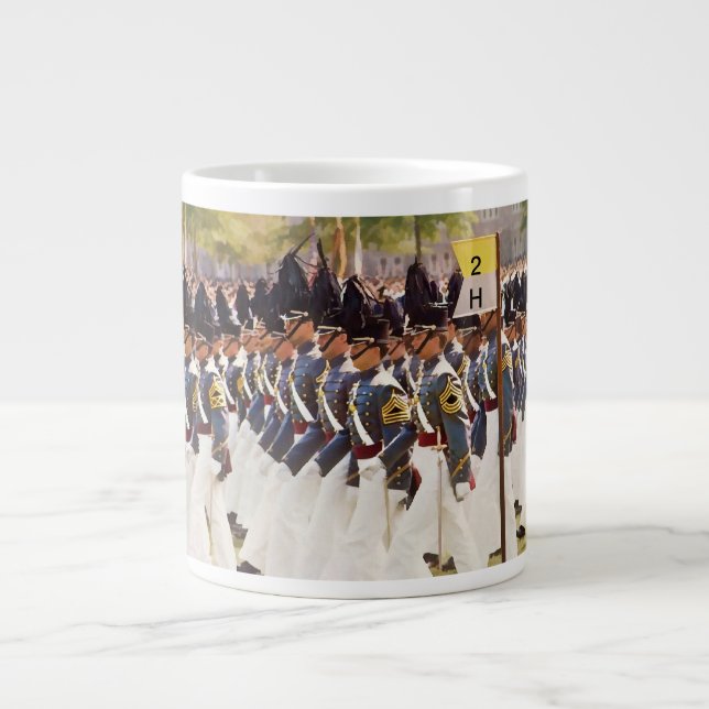 Caneca De Café Grande Texto Personalizável de Cadetes de Ponto Oeste (Frente)