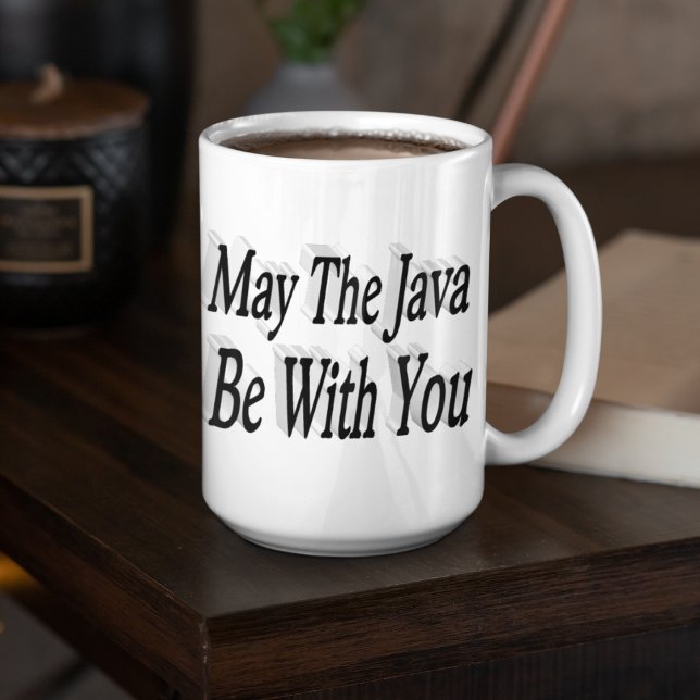 Caneca De Café Grande Texto preto de caixote cômico Java (Criador carregado)