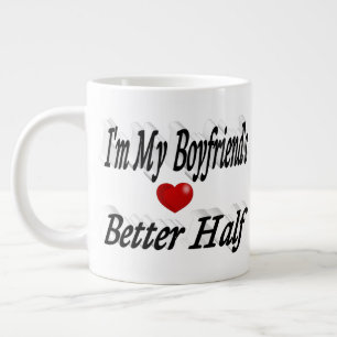 Caneca De Café Grande texto preto namorado engraçado