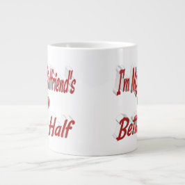 Caneca De Café Grande texto vermelho de citação engraçada namorada
