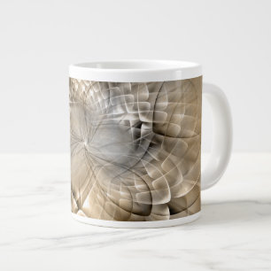 Caneca De Café Grande Textura de Arte Fractal Moderno Abstrato Tons da T