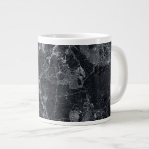 Caneca De Café Grande Textura de mármore preto