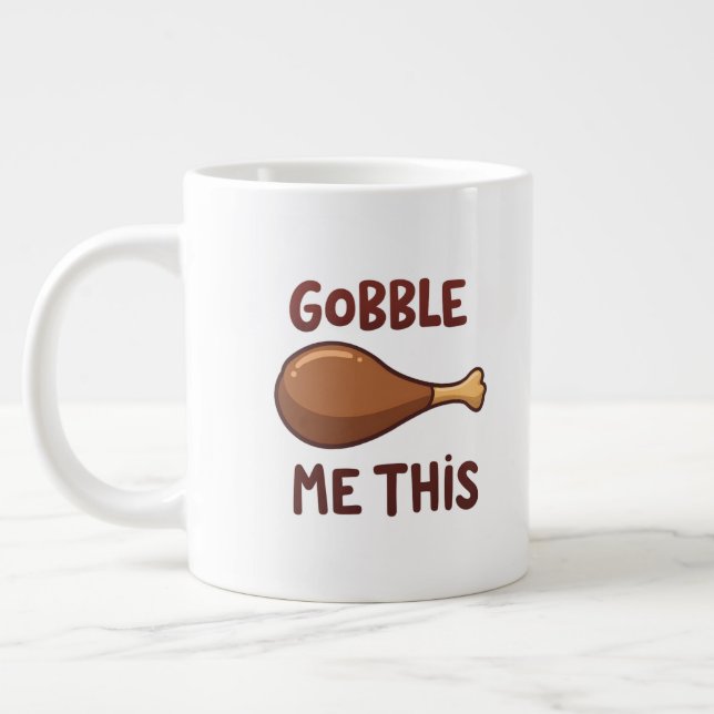 Caneca De Café Grande Thanksgiving Turkey Gift Funny (Esquerda)