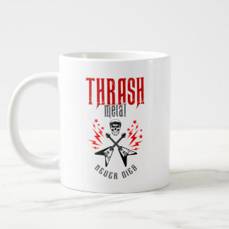 Caneca De Café Grande Thash Metal Nunca Morre