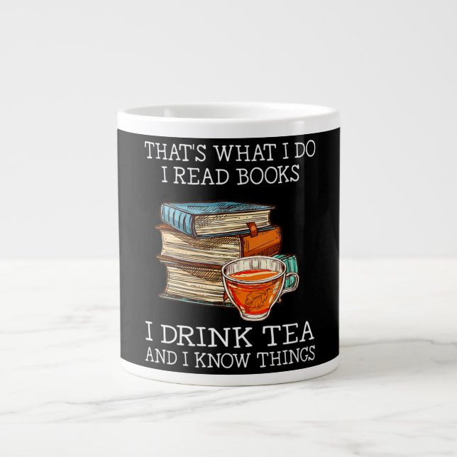 Caneca De Café Grande That's what i do i read books i drink tea (Frente)