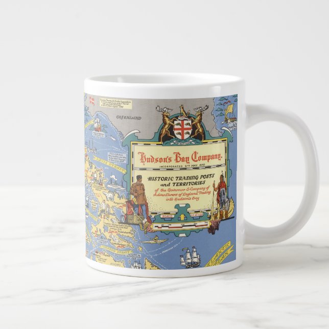 Caneca De Café Grande The Bay Company - Mapa do Canadá (Direita)