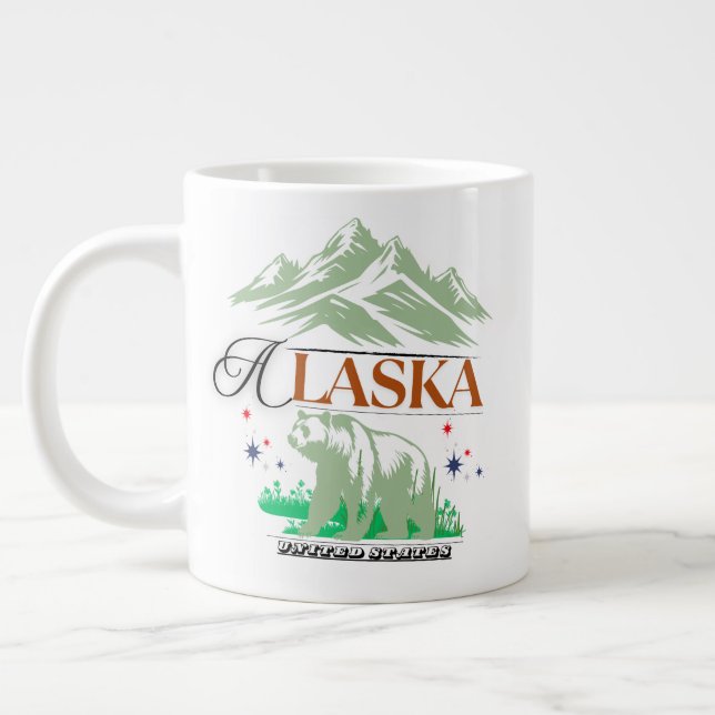 Caneca De Café Grande The Bear of Alaska – Adventure Coffee Mug (Esquerda)