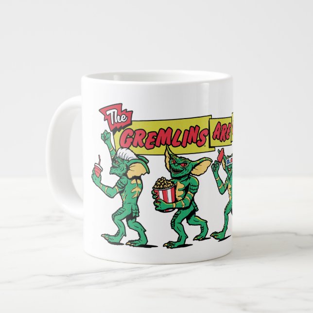 Caneca De Café Grande The Gremlins™ Are Coming (Frente Esquerda)