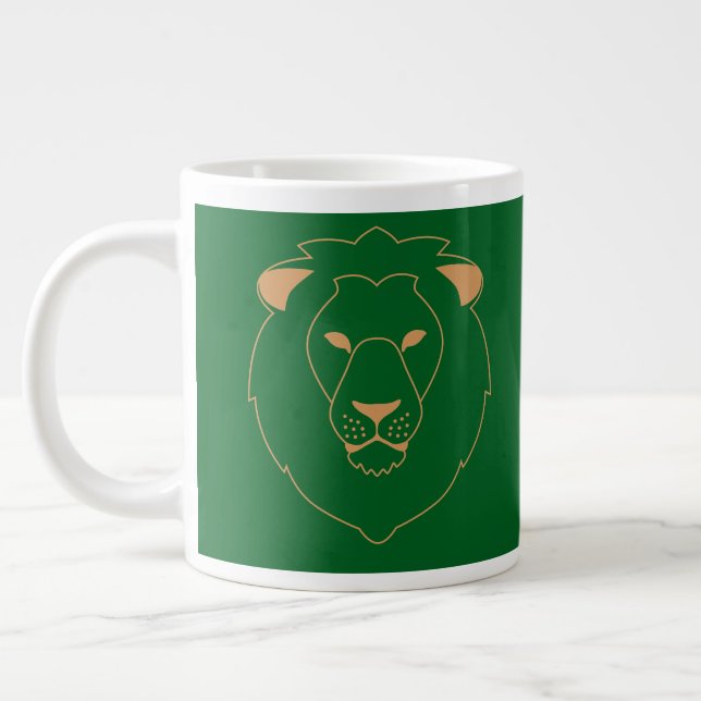 Caneca De Café Grande The Lion's Gaze: Golden Contour (Esquerda)