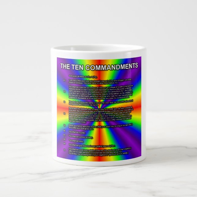 Caneca De Café Grande The Ten Commandments Mug (Frente)