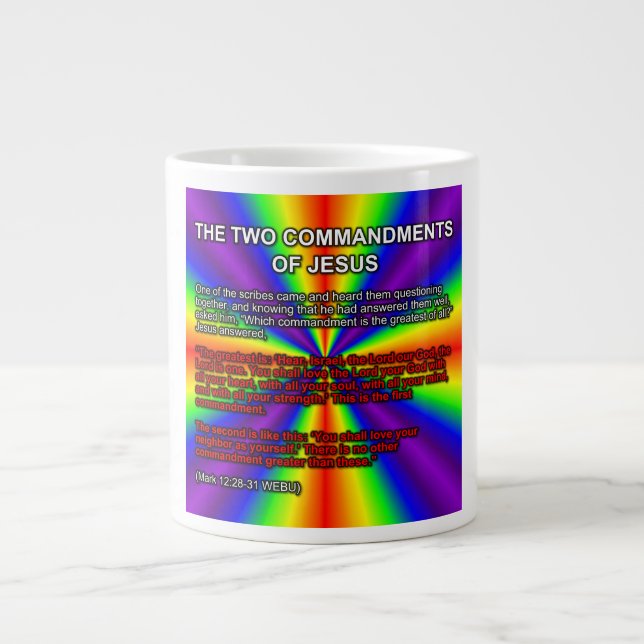Caneca De Café Grande The Two Commandments Of Jesus Mug (Frente)