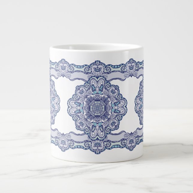Caneca De Café Grande Thermal Tumbler Blue China inspirou (Frente)