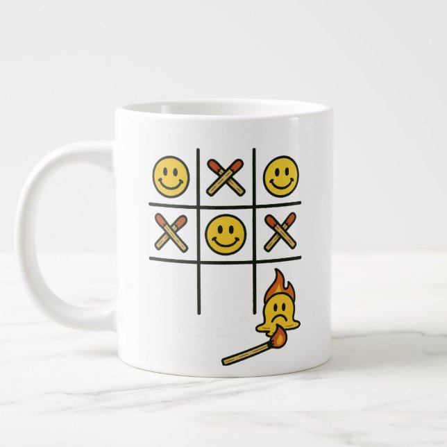 Caneca De Café Grande Tic Tac Toe Mug (Esquerda)
