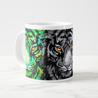 Caneca De Café Grande Tiger Mug | Tigre Colorido Cabeças Especiais