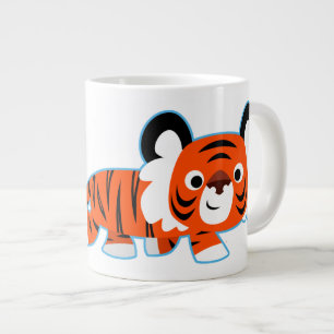 Caneca De Café Grande Tigre de desenho animado na porca