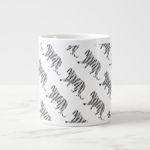 Caneca De Café Grande Tigre de silicone preto e branco