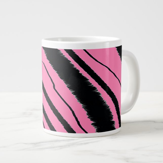 Caneca De Café Grande Tigre Impressão rosa (Frente Esquerda)