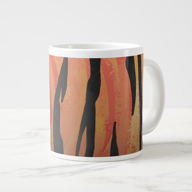 Caneca De Café Grande Tigre - Laranja quente e Impressão preto (Frente Esquerda)