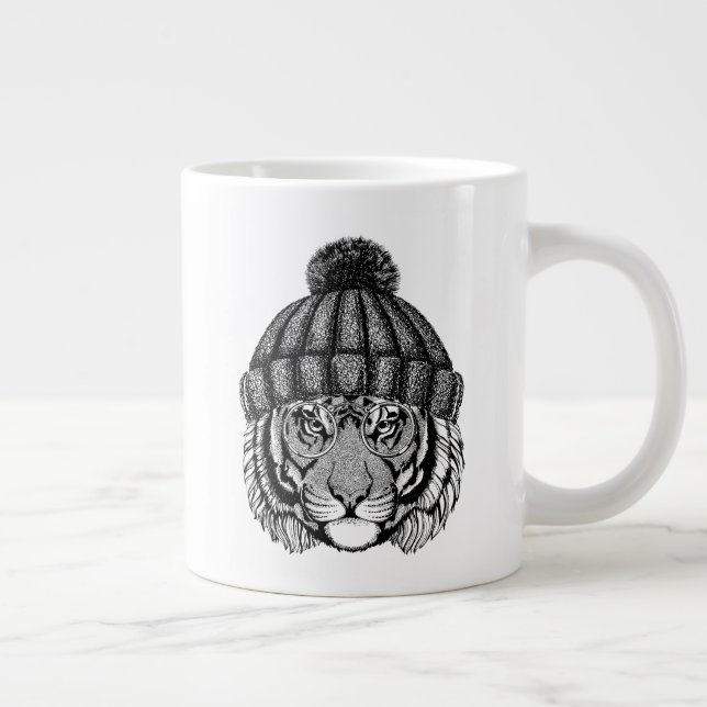 Caneca De Café Grande Tigre Pronto para Moda de inverno (Direita)